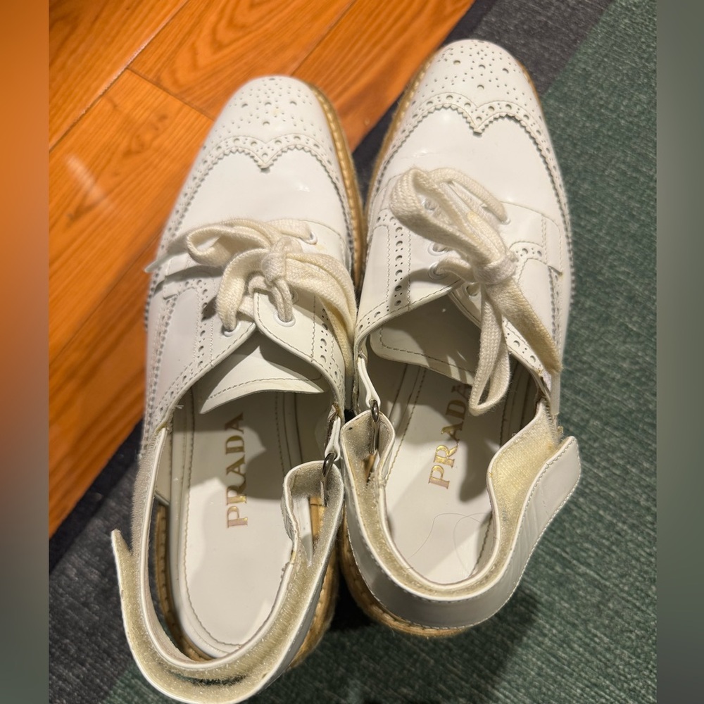 Prada sling back loafers